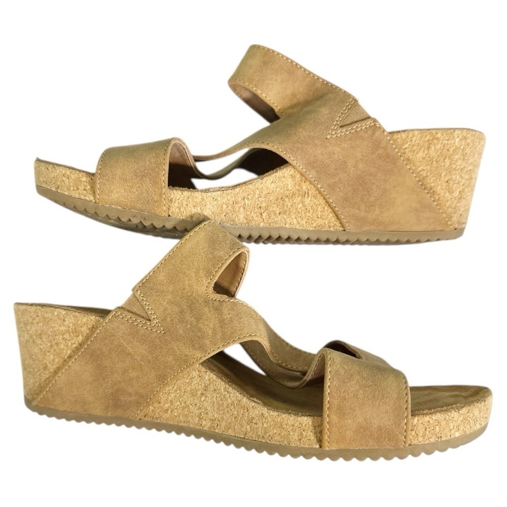 Stylish Tan Strappy Wedge Sandals “Emory” Size 10 - Picture 5 of 11
